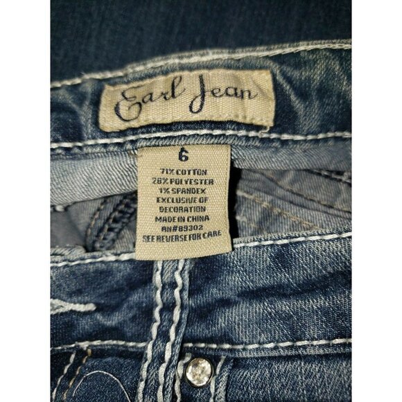 EAR JEANS Lot Of 2 Pairs EARL JEANS Size 6 Bootcut Rhinestones Cowgirl Rodeo - Picture 5 of 7